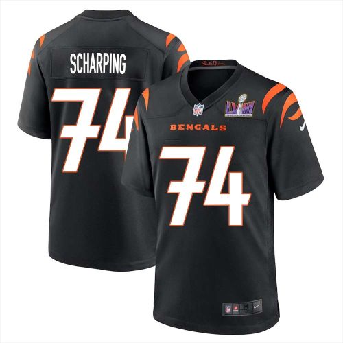 Max Scharping 74 Cincinnati Bengals Super Bowl LVIII Men Home Limited Jersey - Black