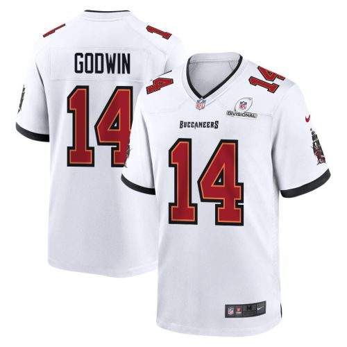 Chris Godwin 14 Tampa Bay Buccaneers 2024 Divisional Patch Game Men Jersey - White