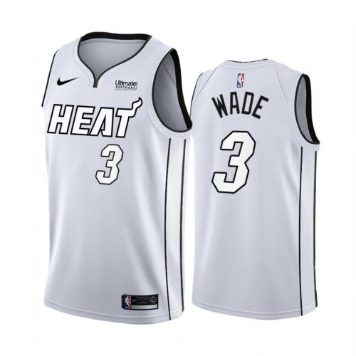 Miami Heat Dwyane Wade White Hot 2022 Playoffs 3 Jersey