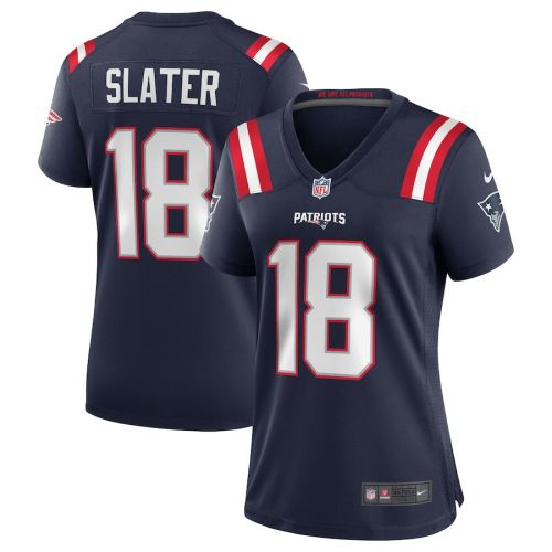 Matthew Slater 18 New England Patriots Women Team Game Jersey - Navy