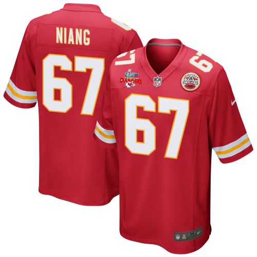 Lucas Niang 67 Kansas City Chiefs Super Bowl LVII Champions 3 Stars Men Game Jersey - Red