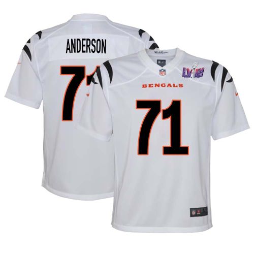 Willie Anderson 71 Cincinnati Bengals Super Bowl LVIII YOUTH Away Limited Jersey - White