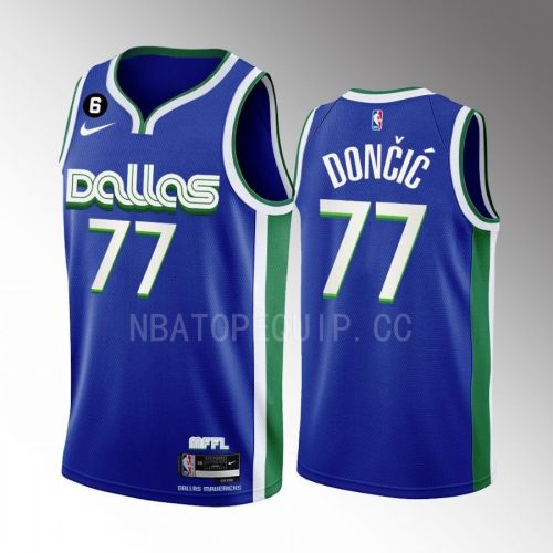 Dallas Mavericks Luka Doncic 77 2022-23 City Edition Blue Men Jersey Swingman