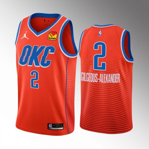 Oklahoma City Thunder Shai Gilgeous-Alexander 2 2022-23 Statement Edition Orange Jersey Swingman