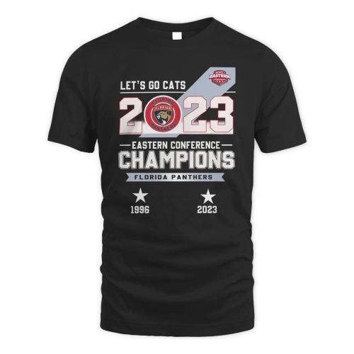 Florida Panthers Let’s Go Cats 2023 Eastern Conference Champions T-Shirt - Black