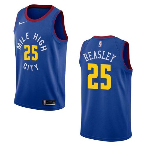 Men's Denver Nuggets 25 Malik Beasley Statement Swingman Jersey - Blue