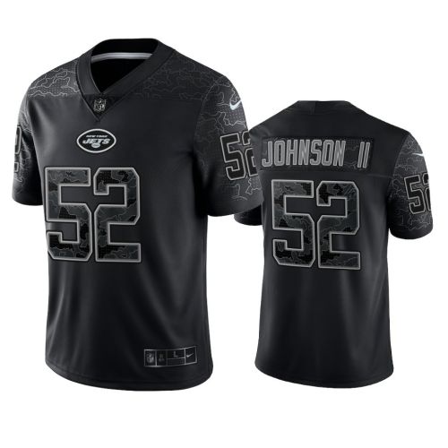 Jermaine Johnson II 52 New York Jets Black Reflective Limited Jersey - Men