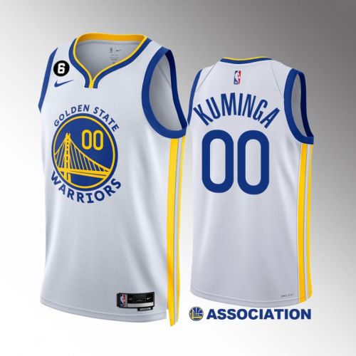 Jonathan Kuminga 00 2022-23 Golden State Warriors White Association Edition Jersey NO.6 Patch