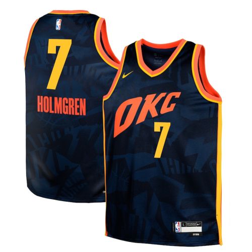 Chet Holmgren 7 Oklahoma City Thunder 2023/24 City Edition Swingman YOUTH Jersey - Navy