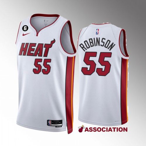 Duncan Robinson 55 2022-23 Miami Heat White Association Edition Jersey NO.6 Patch