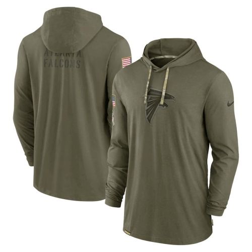 Men Atlanta Falcons 2022 Salute to Service Tonal Pullover Hoodie - Olive