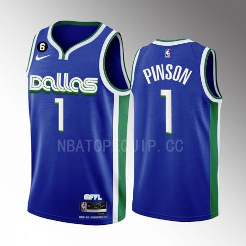 Dallas Mavericks Theo Pinson 1 2022-23 City Edition Blue Men Jersey Swingman