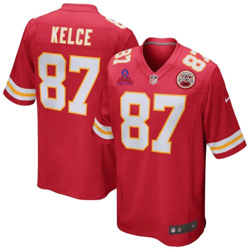 Travis Kelce 87 Kansas City Chiefs 2024 Pro Bowl Patch Game Men Jersey - Red