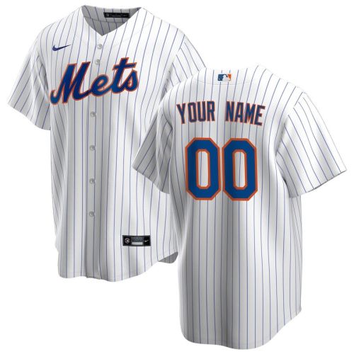 New York Mets Home Custom Men Jersey - White