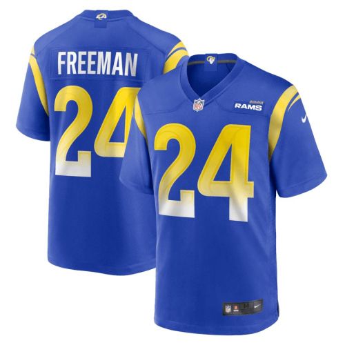 Royce Freeman 24 Los Angeles Rams Game Men Jersey - Royal