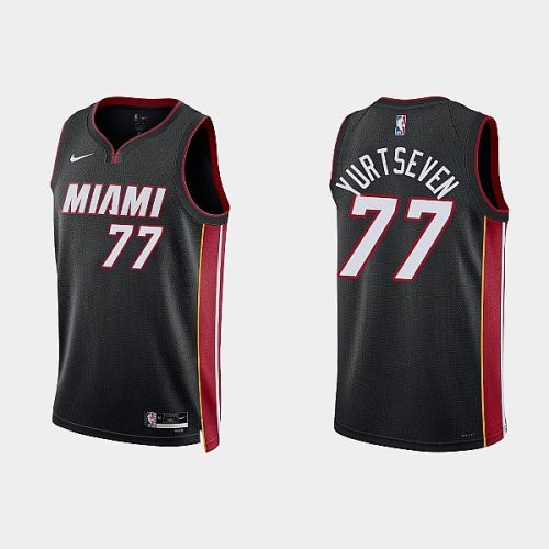 Miami Heat 77 Omer Yurtseven 2022-23 Icon Edition Black Men Jersey