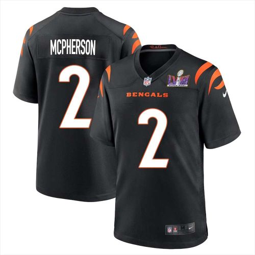 Evan McPherson 2 Cincinnati Bengals Super Bowl LVIII Men Home Limited Jersey - Black