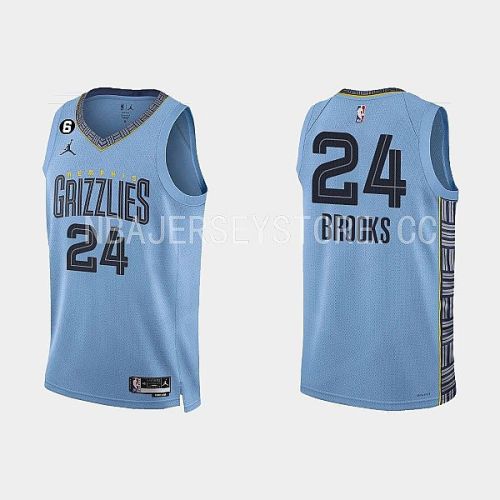 Memphis Grizzlies 24 Dillon Brooks 2022-23 Statement Edition Light Blue Men Jersey