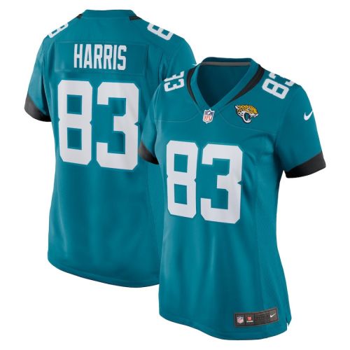 Jacob Harris 83 Jacksonville Jaguars Women Game Jersey - Teal