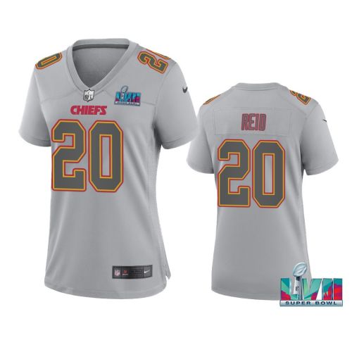 Justin Reid 20 Kansas City Chiefs Super Bowl LVII Atmosphere Jersey - Women Gray