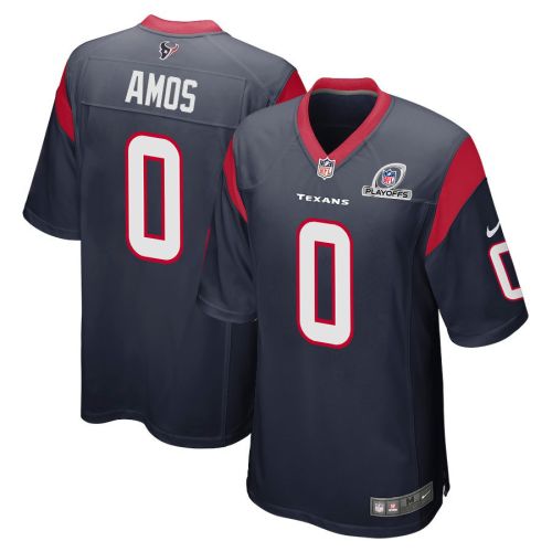 Adrian Amos 0 Houston Texans 2023 Playoffs Patch Game Men Jersey - Navy