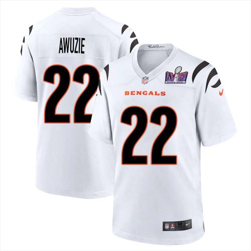 Chidobe Awuzie 22 Cincinnati Bengals Super Bowl LVIII Men Away Limited Jersey - White