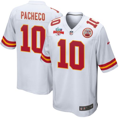 Isiah Pacheco 10 Kansas City Chiefs Super Bowl LVII Champions 3 Stars Men Game Jersey - White