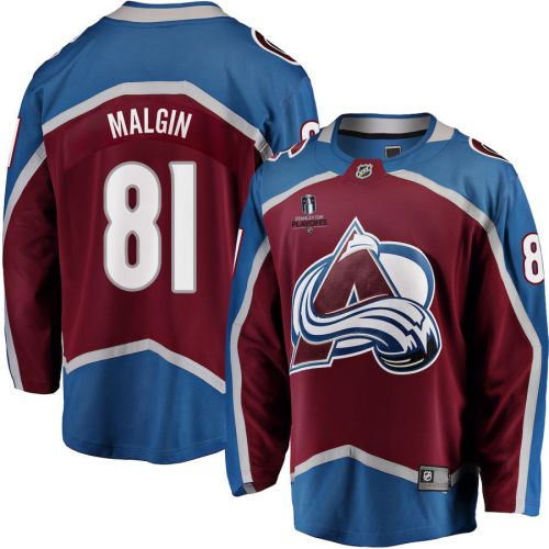 Denis Malgin 81 Colorado Avalanche Stanley Cup 2023 Playoffs Patch Home Breakaway Men Jersey - Burgundy