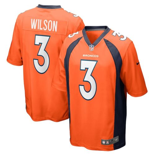 Youth Russell Wilson Denver Broncos Game Jersey - Orange Jersey