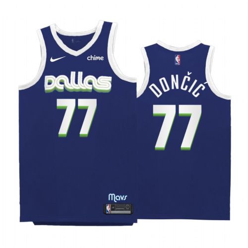 Luka Doncic 77 2022-23 Dallas Mavericks Navy City Edition Men Jersey