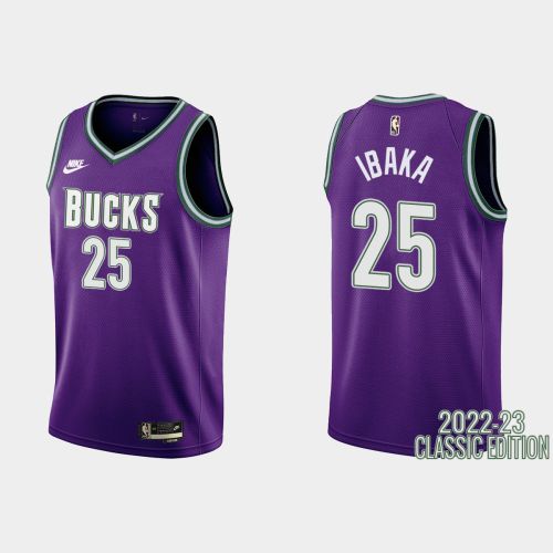 Milwaukee Bucks Serge Ibaka 25 2022-23 Classic Edition Purple Men Jersey