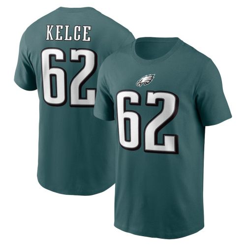 Jason Kelce Philadelphia Eagles Player Name & Number T-Shirt - Midnight Green