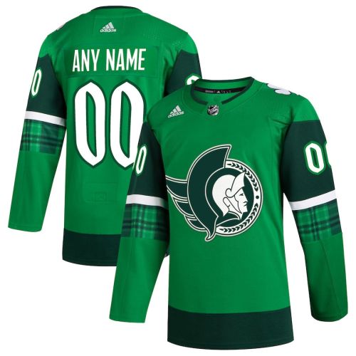 Ottawa Senators St. Patrick's Day Custom Men Jersey - Kelly Green