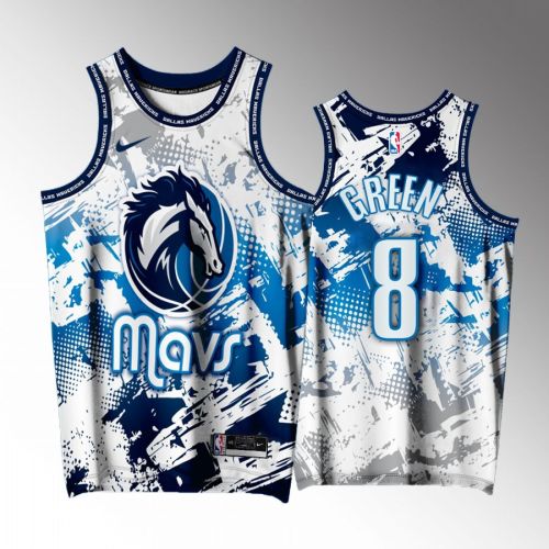 Josh Green 8 Dallas Mavericks White Printing Men Jersey Splash City Exclusive Edition