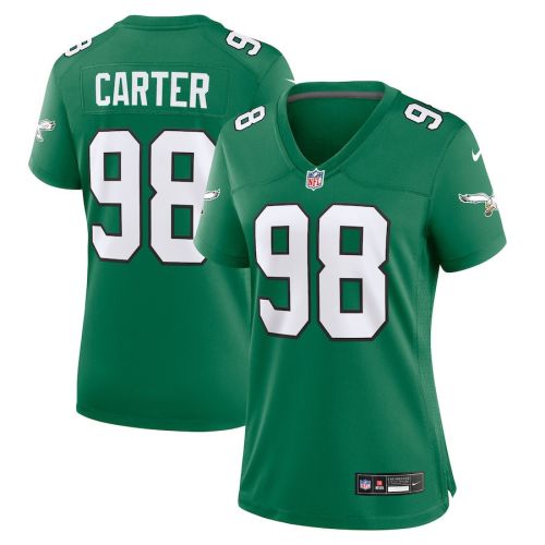 Jalen Carter 98 Philadelphia Eagles Women Alternate Game Jersey - Kelly Green