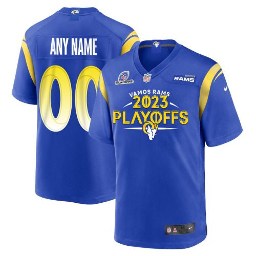 Los Angeles Rams Vamos Rams 2023 Playoffs Game Men Custom Jersey - Royal