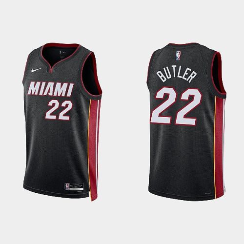 Miami Heat 22 Jimmy Butler 2022-23 Icon Edition Black Men Jersey