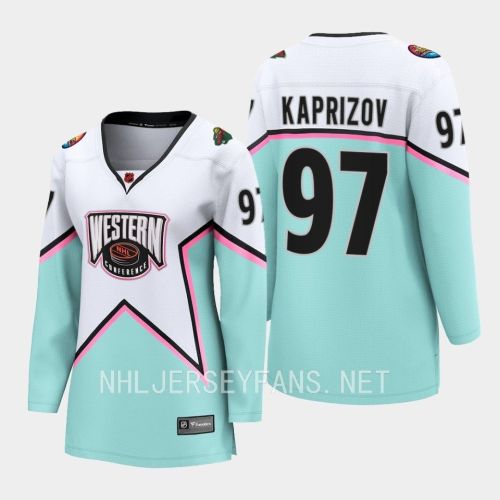 Kirill Kaprizov 97 Minnesota Wild White 2023 All-Star Western Conference Jersey Women