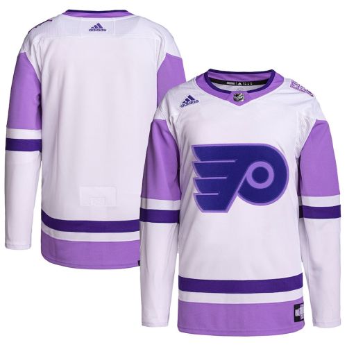 Philadelphia Flyers Hockey Fights Cancer Primegreen Men Jersey - White/Purple