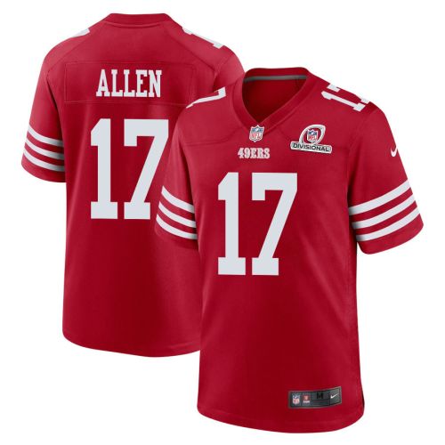 Brandon Allen 17 San Francisco 49ers 2024 Divisional Patch Game Men Jersey - Scarlet