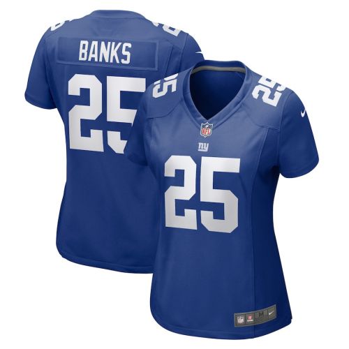 Deonte Banks 25 New York Giants Women Team Game Jersey - Royal