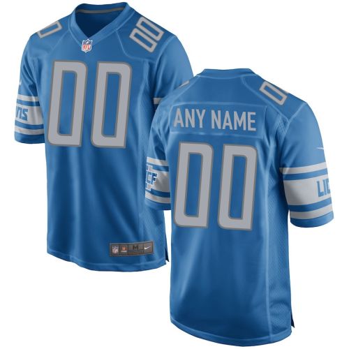 Detroit Lions Custom Game Men Jersey - Blue