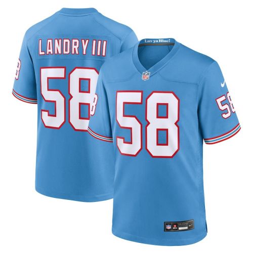 Harold Landry III 58 Tennessee Titans Oilers Throwback Alternate Game Men Jersey - Light Blue