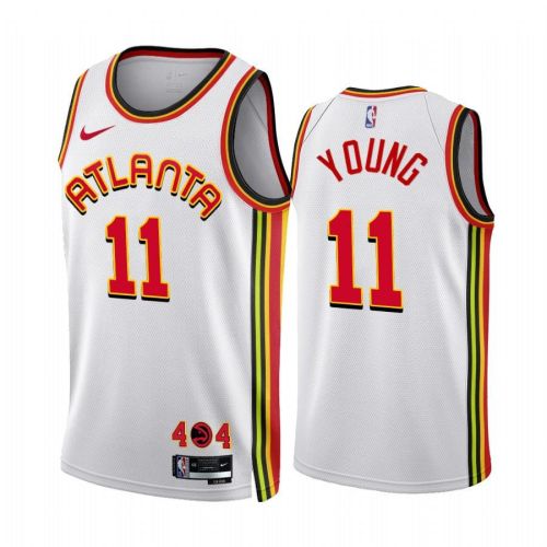 Atlanta Hawks 11 Trae Young 2022-23 Association Edition White Jersey - Men Jersey