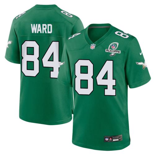 Greg Ward 84 Philadelphia Eagles 2023 Playoffs Patch Alternate Game Men Jersey - Kelly Green