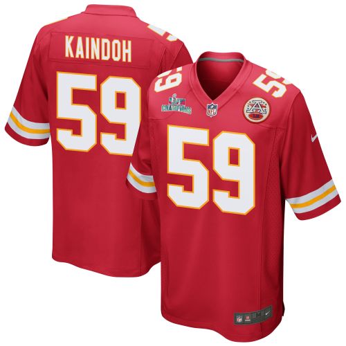 Joshua Kaindoh 59 Kansas City Chiefs Super Bowl LVII Champions Men Game Jersey - Red