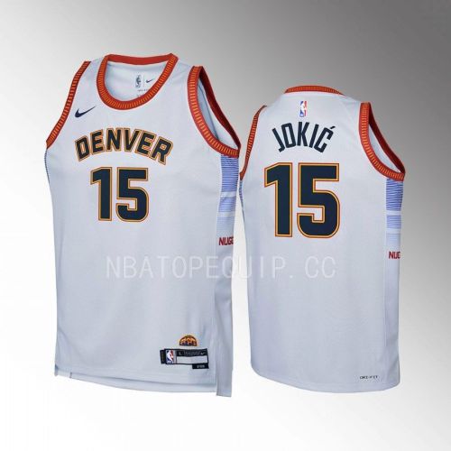 Denver Nuggets Nikola Jokic 15 City Edition Gray Youth Jersey Swingman