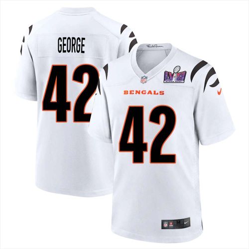 Allan George 42 Cincinnati Bengals Super Bowl LVIII Men Away Limited Jersey - White