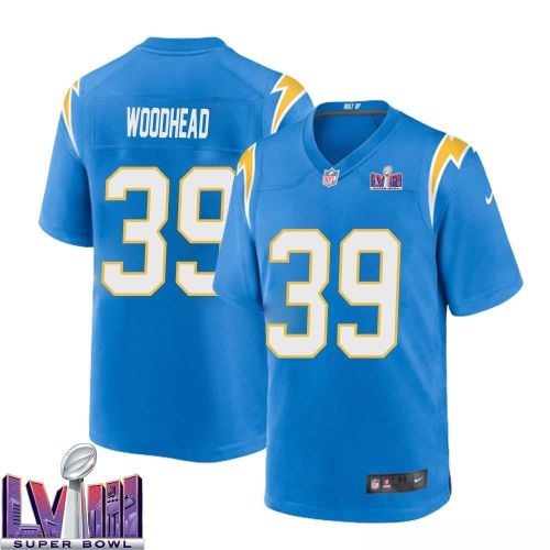 Danny Woodhead 39 Los Angeles Chargers Super Bowl LVIII Men Home Game Jersey - Powder Blue