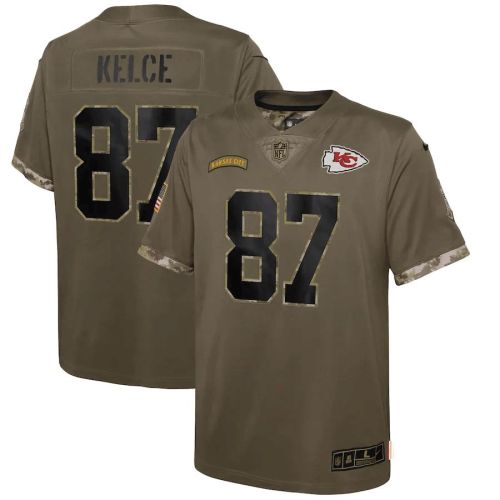 Travis Kelce Kansas City Chiefs Youth 2022 Salute To Service Player Limited Jersey